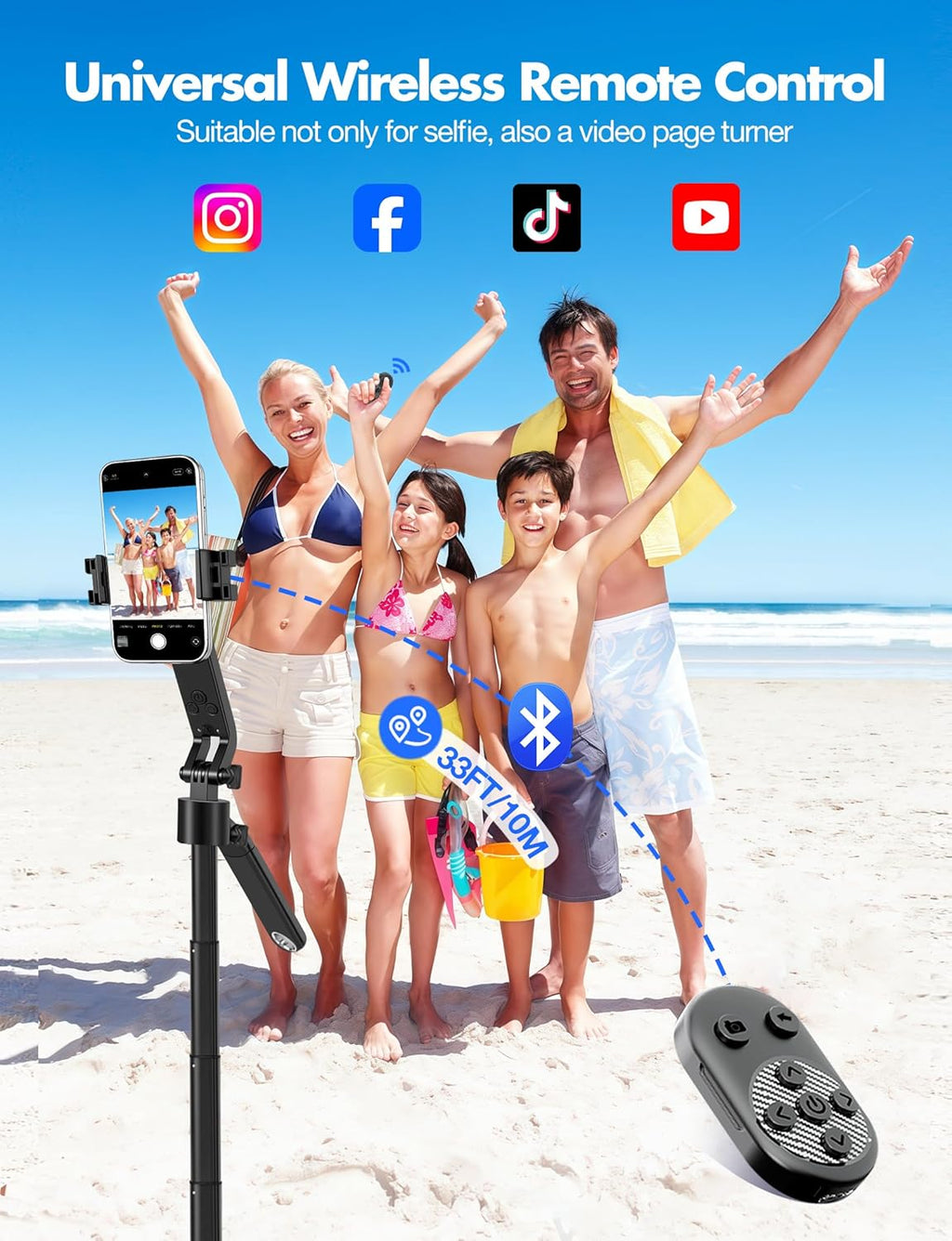 71'' Auto Face Tracking Tripod 360° Rotation with Stand | Selfie Stick W/Fill Lights, Remote & Gesture Control | for Tiktok Vlog Content Creator, Phone Camera Tripod following Your Movement