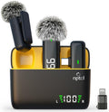 NPTCL Wireless Lavalier Microphone Set | USB-C & Lightning Clip-On Mic for iPhone, iPad & Android, 24-Hour Battery Case, Noise Reduction for Vlogging, YouTube, TikTok & Podcasts